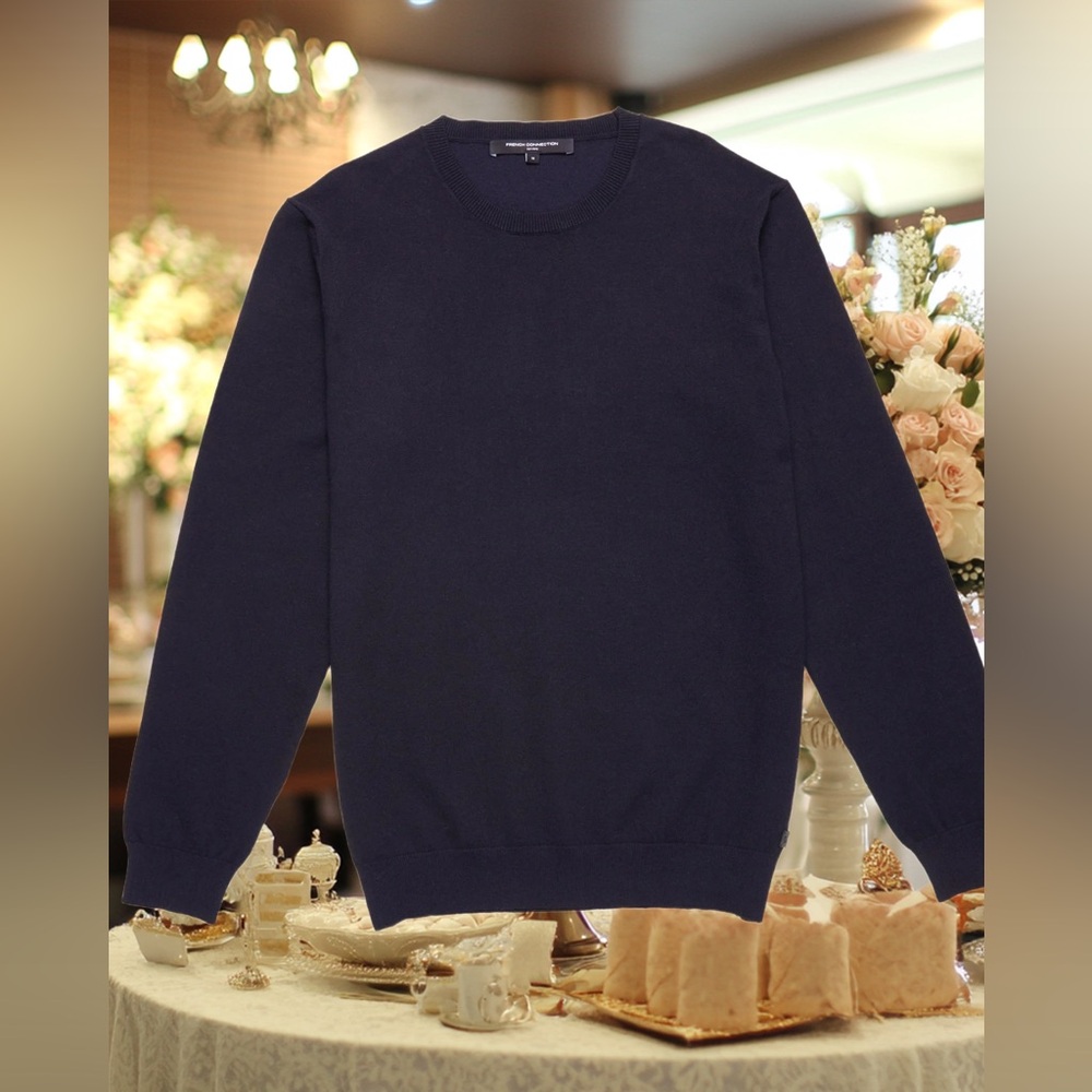 French Connection Men's Black Crewneck Sweater